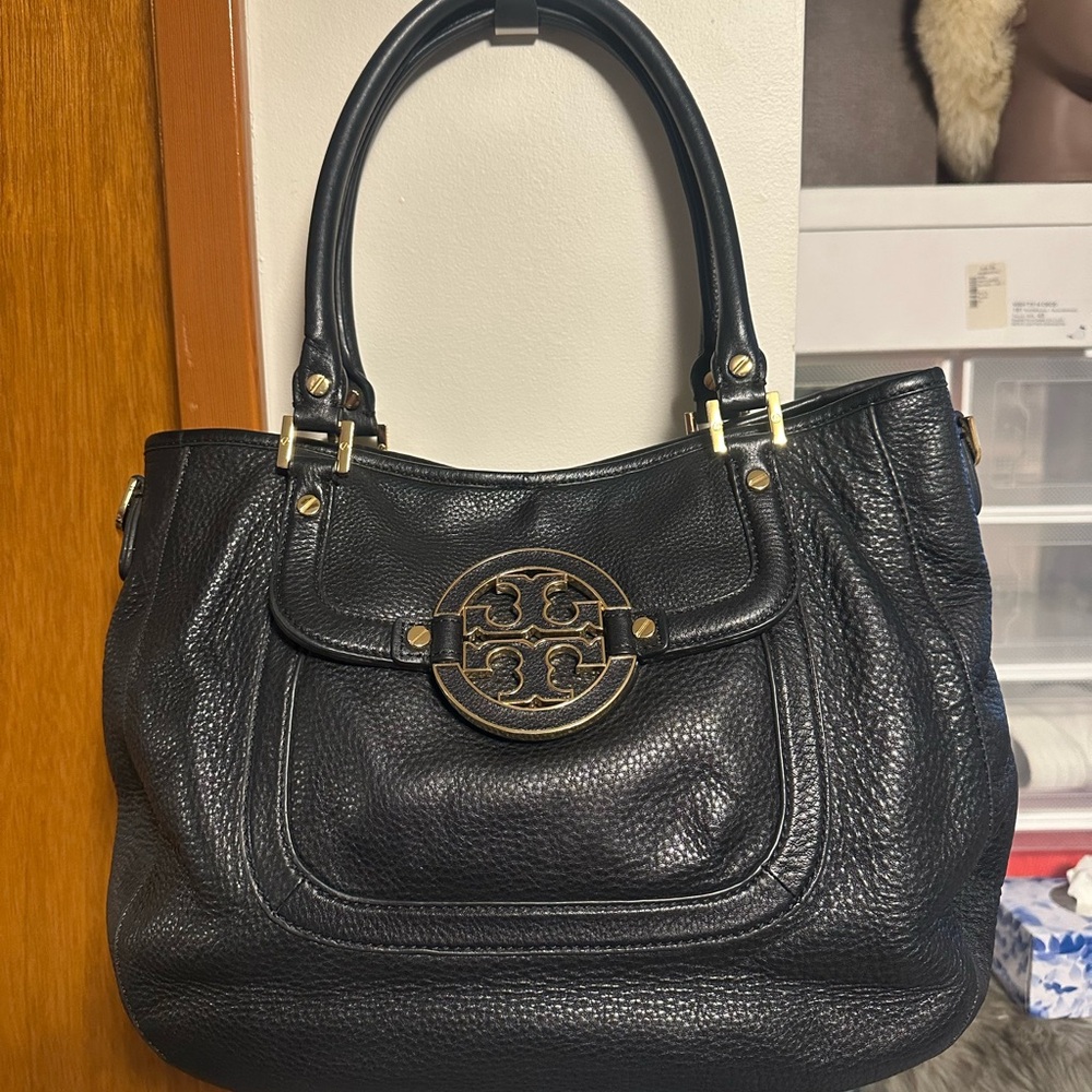 Tory Burch black Leather Tote Bag